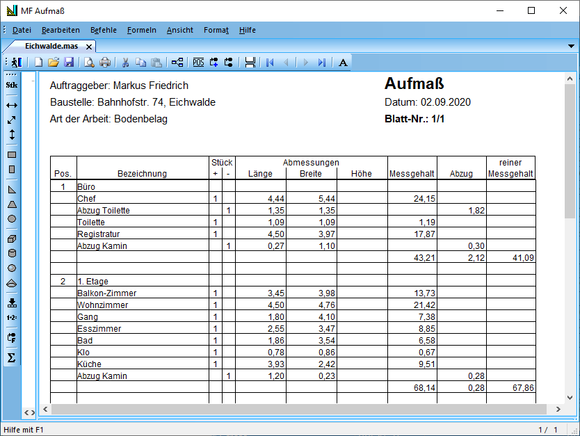 MF Aufmaß - Messurkunden für Flachdach und Steildach